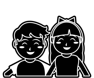 Kız ve erkek karikatür tasarım