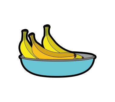 Muz meyve sağlıklı ve organik gıda Tema izole tasarım vektör çizim