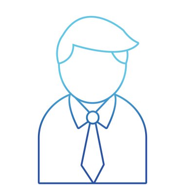 Mavi çizgili gömlek ve saç tasarımı ile profesyonel iş adamı