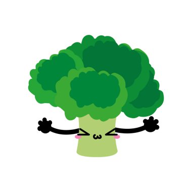 Brokoli sebze sağlıklı ve organik gıda Tema izole tasarım vektör çizim