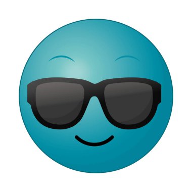 Mavi serin yüz jest emoji ifade