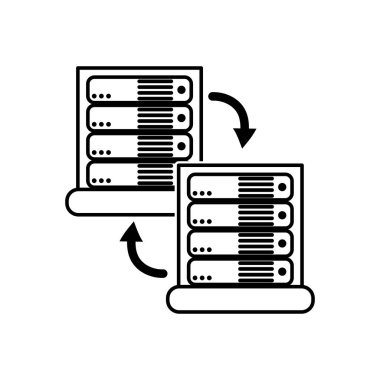 Veri Merkezi barındırma web ve Tema izole tasarım vektör çizim temel