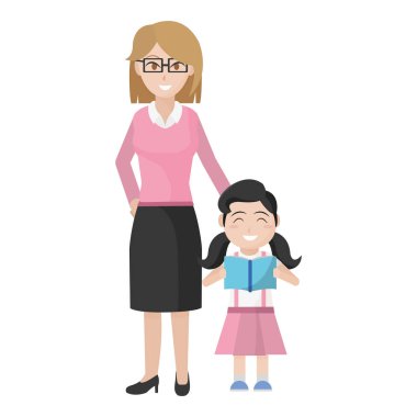 Öğretmen ve kız tasarım