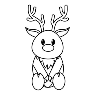 satır Ren geyiği sevimli vahşi hayvan karakteri