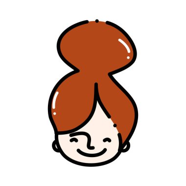 Kesikli çizgi avatar kadın baş saç modeli tasarımı ile