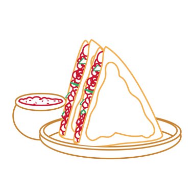 Quesadilla Meksika yemeği ve geleneksel yemekleri Tema izole tasarım vektör çizim