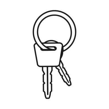 çizgi araba anahtarları nesnesi için güvenlik sistemi