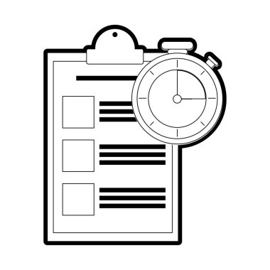 Vektör çizim tasarım denetim listesi ve teslim nakliye ve lojistik Tema Isolated Chronometre