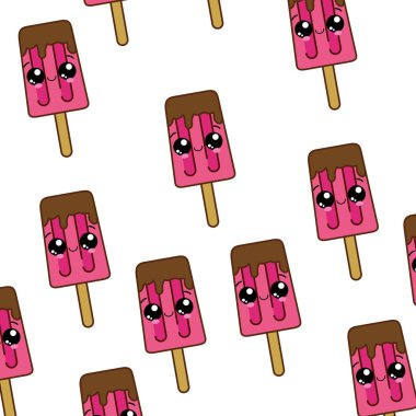 Buzlu şeker arka plan yaz tatlı ve tatlı gıda Tema izole tasarım vektör çizim