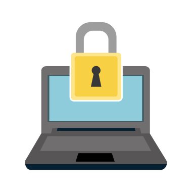 Laptop-in aygıt becerikli alet ve teknoloji Tema izole tasarım vektör çizim