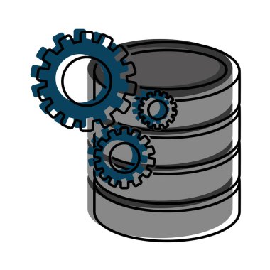 Veri Merkezi barındırma web ve Tema izole tasarım vektör çizim temel