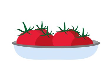 Domates sebze sağlıklı ve organik gıda Tema izole tasarım vektör çizim