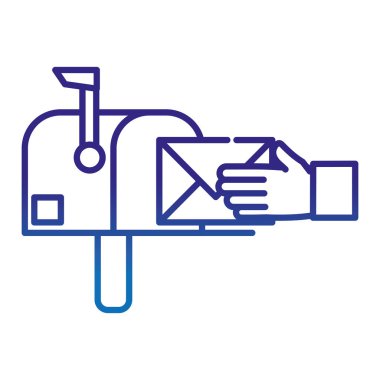 bozulmuş hattı posta kutusu ileti ve adam el ile yazı mektup