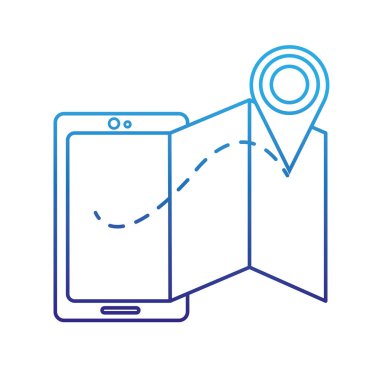 geographyc harita ve konum sembolü ile bozulmuş satır smartphone teknoloji