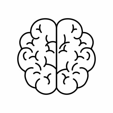 Beyin simgesi insan organ ve zihin Tema izole tasarım vektör çizim