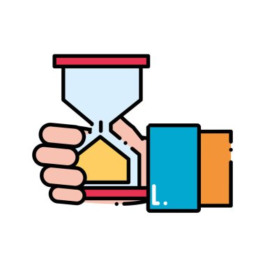 Kesikli çizgi adam el kum saati nesne tasarımı ile