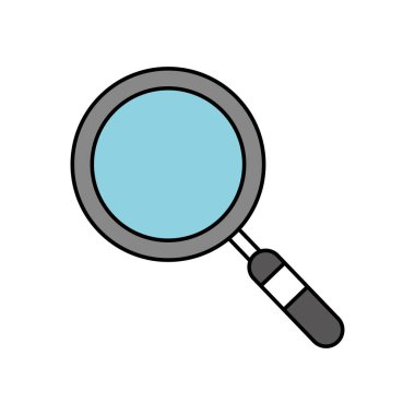 Lupe araç arama ve Büyüteç camı Tema izole tasarım vektör çizim