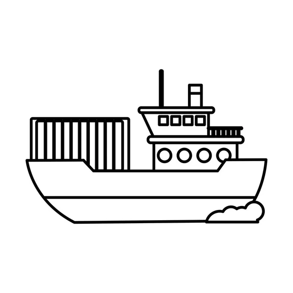 Navio Veículo Transporte Tema Viagem Design Isolado Ilustração Vetorial — Vetor de Stock
