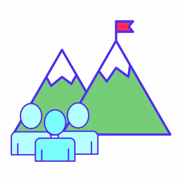 Drapeau sur la conception de la montagne — Image vectorielle