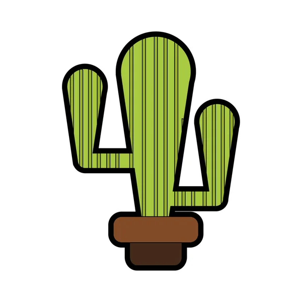 Cactus Désert Végétal Nature Thème Conception Isolée Illustration Vectorielle — Image vectorielle