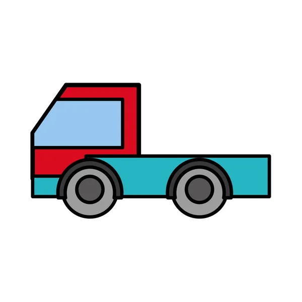 Line color industry truck vehicule transportation car — Stock Vector
