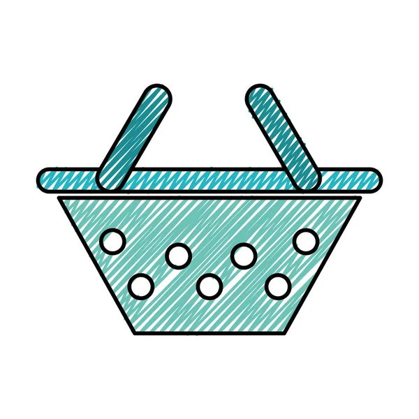 Doodle comércio cesta de compras design para comprar — Vetor de Stock