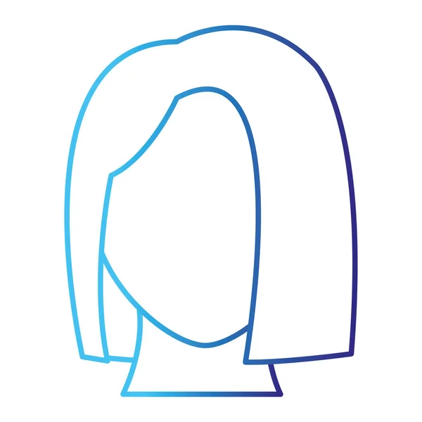 降级线头像妇女头与默认的面孔 — 图库矢量图片