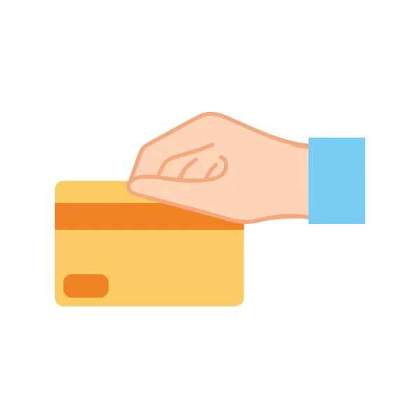 Kleurrijke hand met business credit card financieren — Stockvector