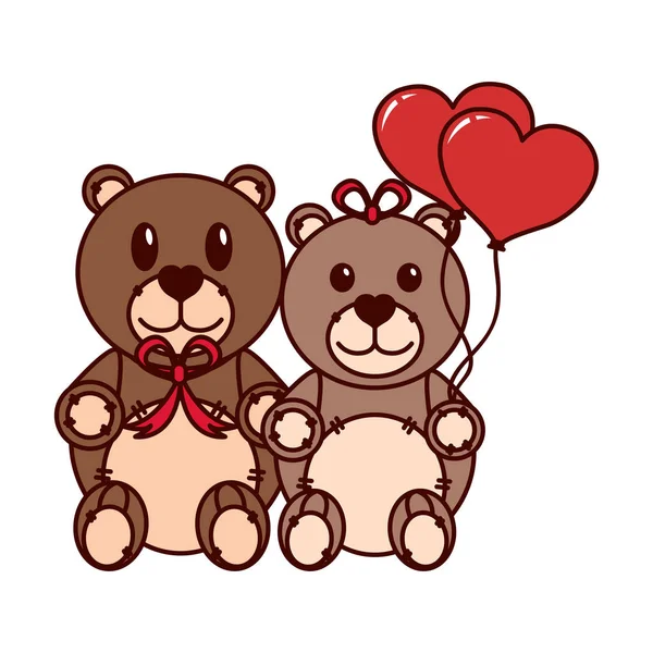 Teddy urso casal design —  Vetores de Stock