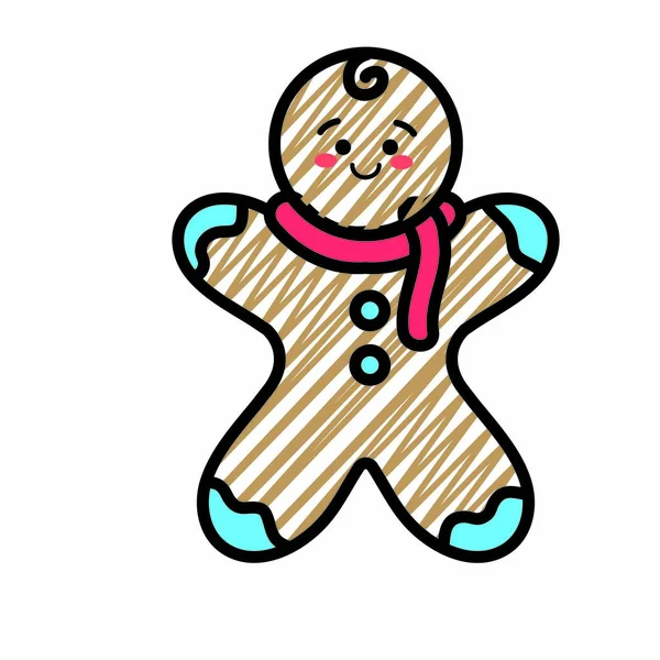 Cookie Symbol Für Frohe Weihnachten Und Jahreszeit Thema Isolierte Design — Stockvektor