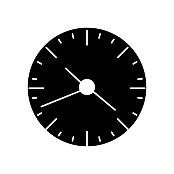 Silhouette mur horloge ronde temps objet — Image vectorielle