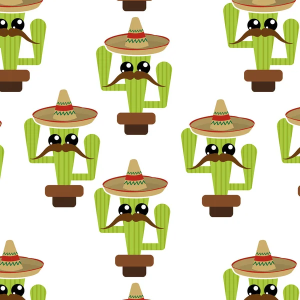 Kaktus Växter Öken Och Natur Tema Isolerade Design Vektorillustration — Stock vektor