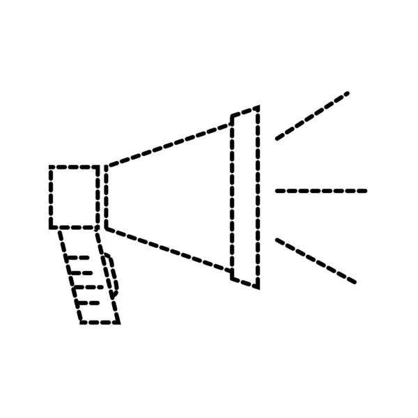 점선된 모양 확성기 스피커 오디오 메시지 통신 — 스톡 벡터
