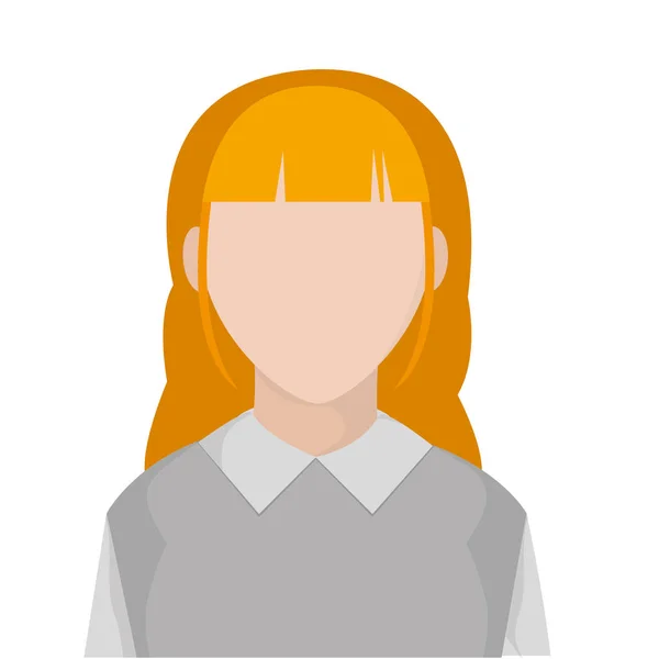 Avatar femme avec visage et chemisier par défaut — Image vectorielle