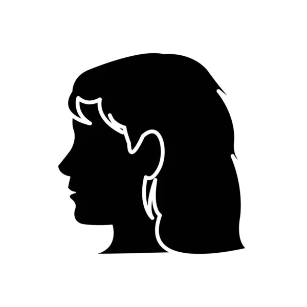 Silhouette donna testa con acconciatura design — Vettoriale Stock