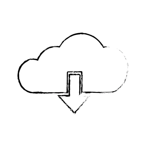 Cloud Computing Technologie Stockage Thème Virtuel Conception Isolée Illustration Vectorielle — Image vectorielle