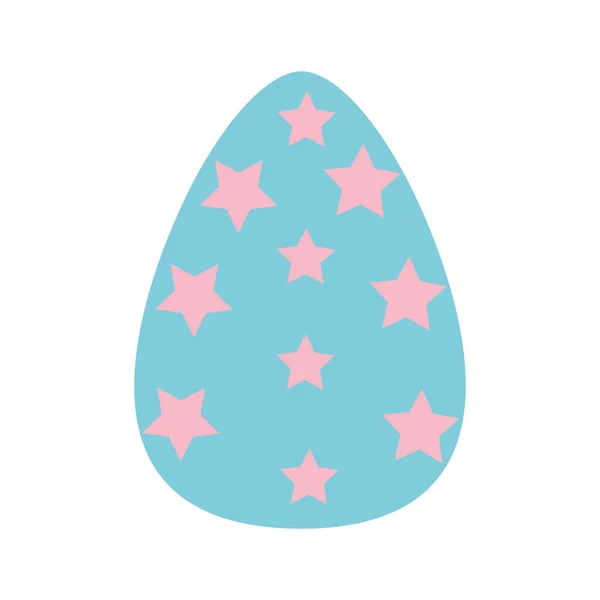 Pascua colorido huevo con estrellas decoración a la celebración — Vector de stock