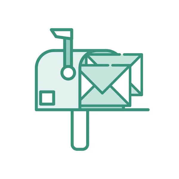 Boîte aux lettres duo de correspondance couleur avec message postal — Image vectorielle