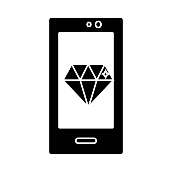 Smartphone and diamond design — Stock Vector