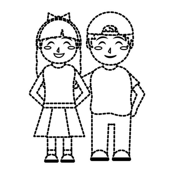 Girl and boy cartoon design — Stock Vector