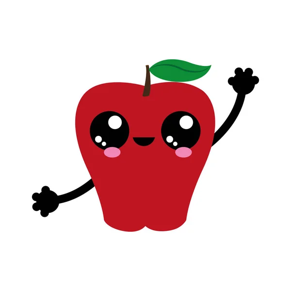 苹果的水果健康和有机食品主题隔离设计向量例证 — 图库矢量图片