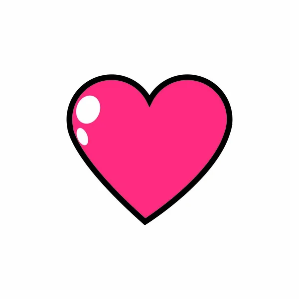 Ícone Forma Coração Rosa Amor Paixão Tema Romântico Design Isolado — Vetor de Stock