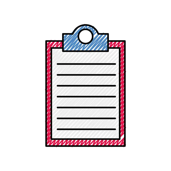 Doodle check list nota de documento en el portapapeles — Archivo Imágenes Vectoriales