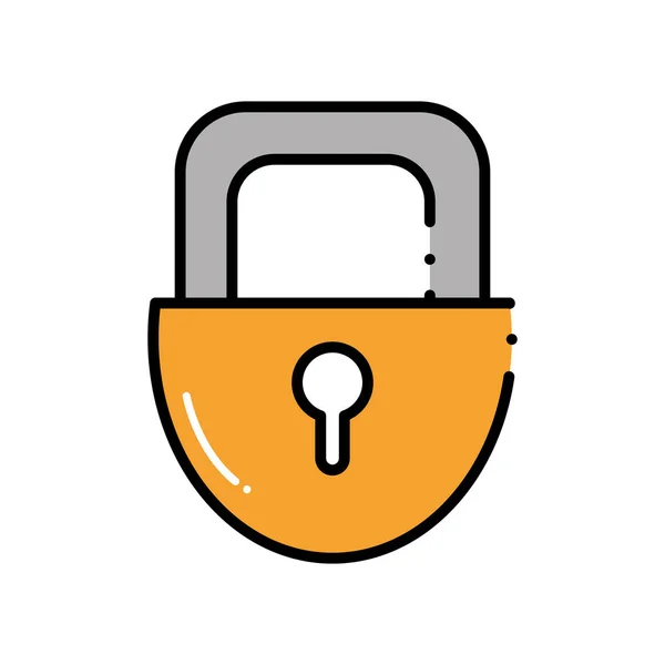 Dashed line padlock security object to privacy access — Stock Vector