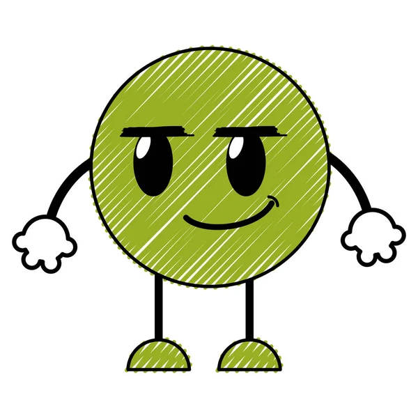 Doodle expression emoji voyous avec bras et jambes — Image vectorielle