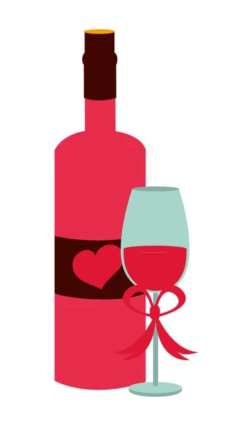 Botella de amor y diseño taza — Vector de stock