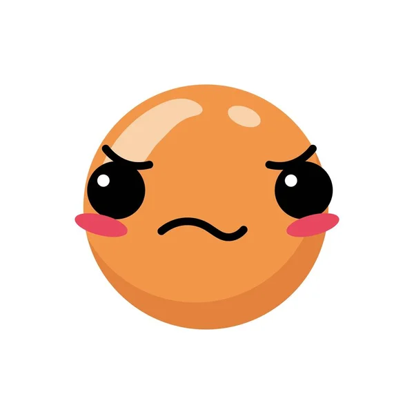 Oranžový Kreslený Obličej Emotikonu Karikaturu Charakter Téma Izolované Design Vektorové — Stockový vektor