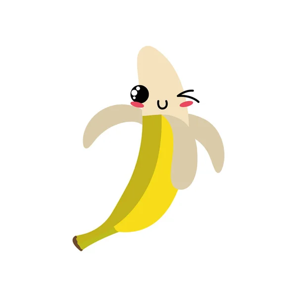 Banane Aus Obst Gesund Und Bio Lebensmittel Thema Isolierte Design — Stockvektor