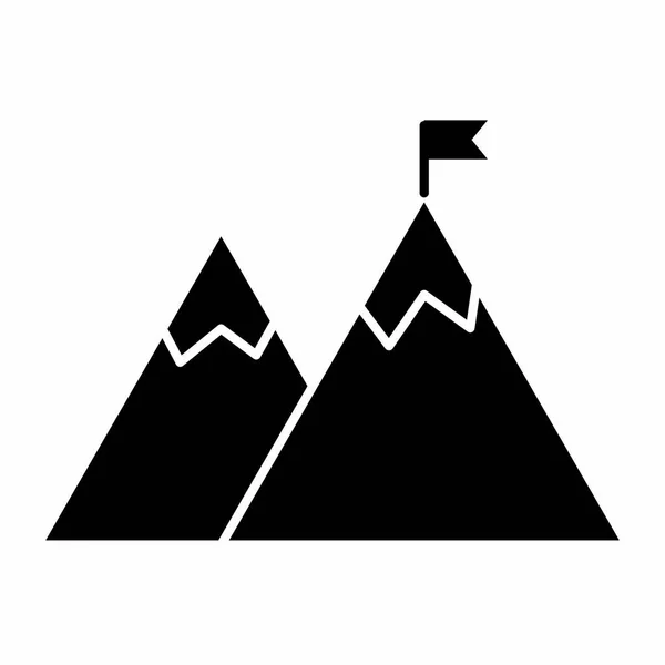 Drapeau sur la conception de la montagne — Image vectorielle
