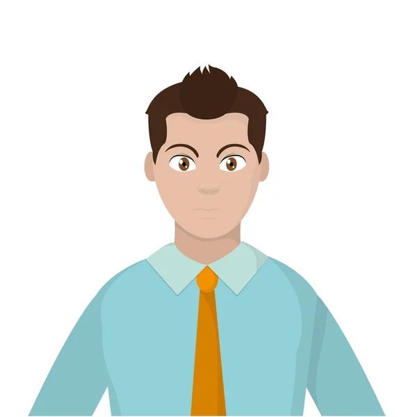 Avatar hombre elegante con camisa y corbata estilo — Vector de stock